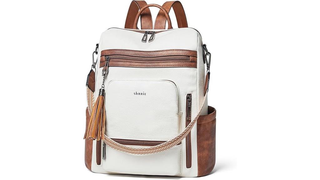 vegan leather laptop backpack