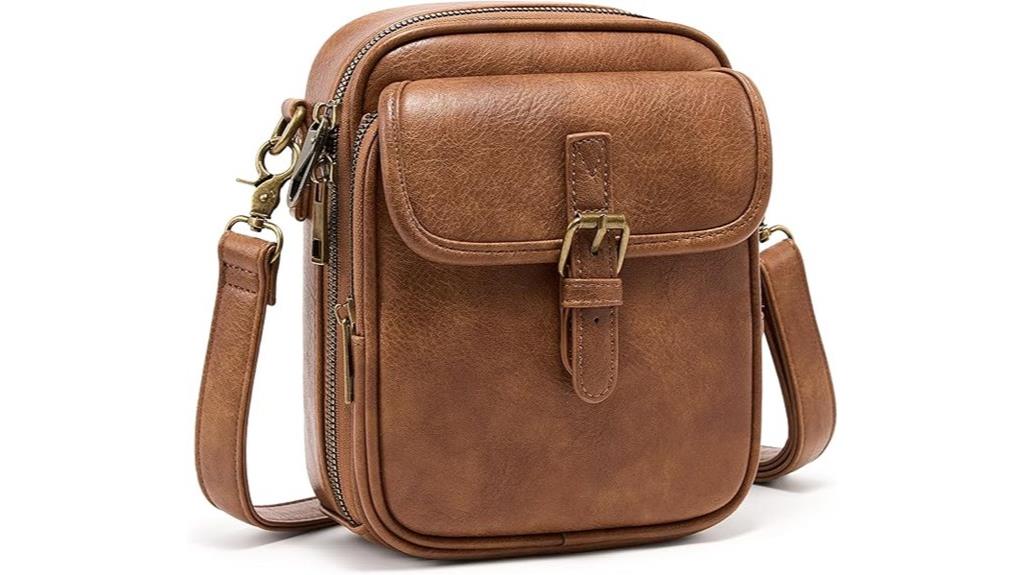 vegan leather messenger bag