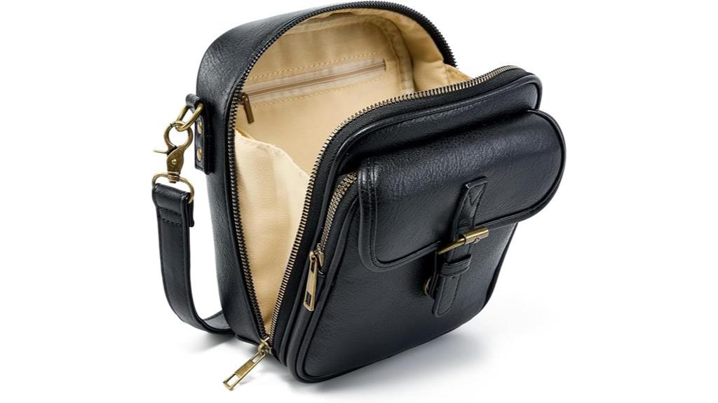 vegan leather messenger bag