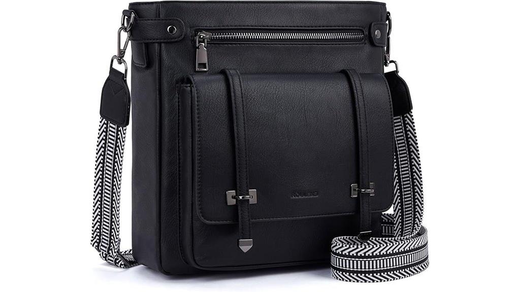 vegan leather multi pocket crossbody