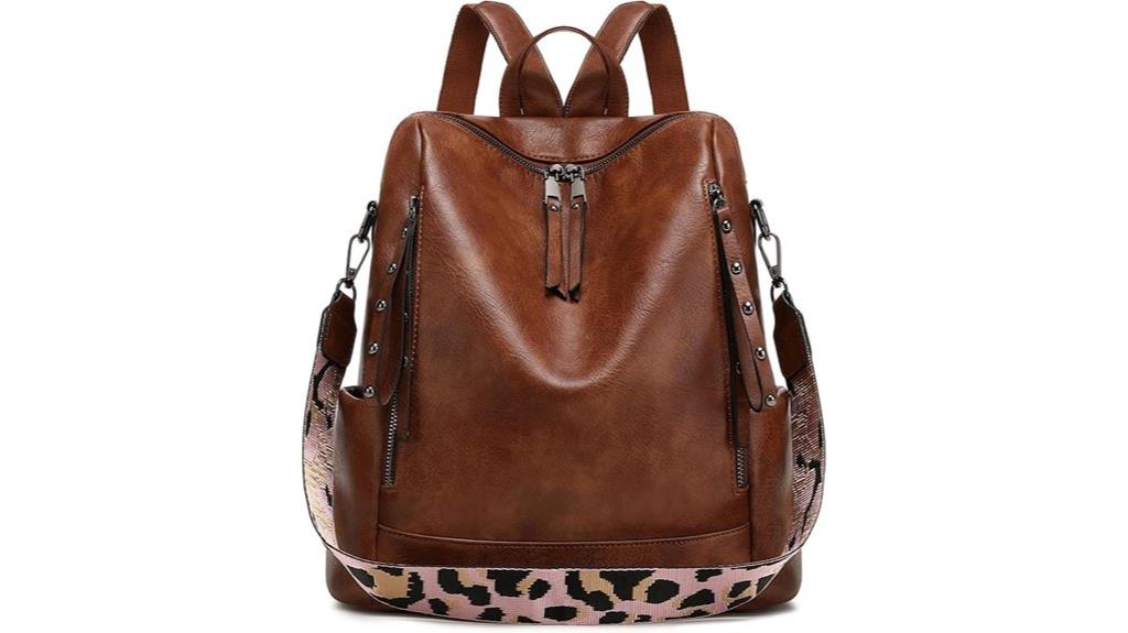 vegan leather travel backpack
