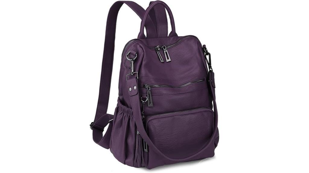 vegan leather travel backpack