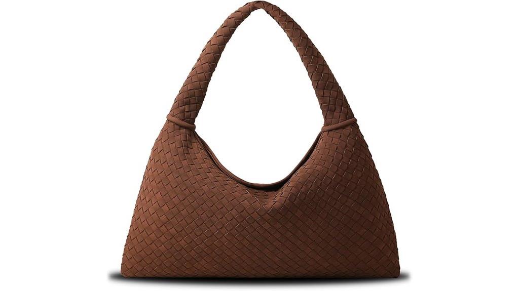 vegan leather woven tote