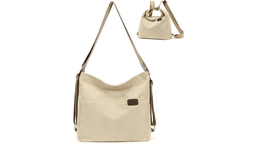 versatile corduroy tote bag