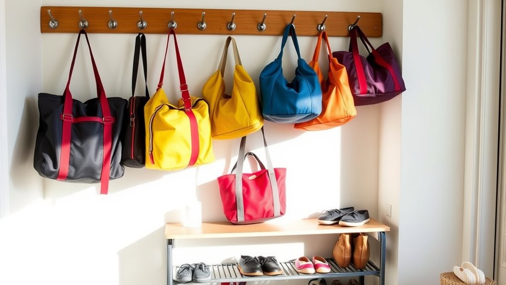 vertical wall bag storage