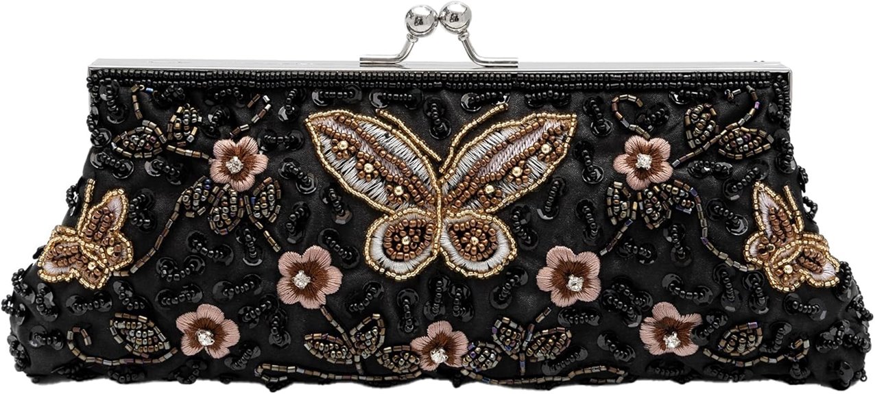 vintage butterfly beaded bag