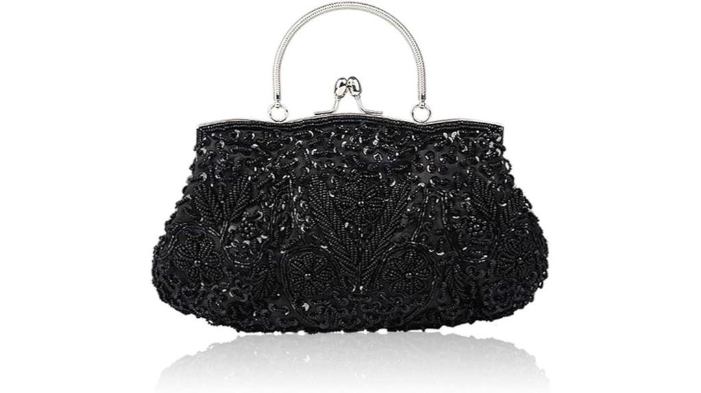 vintage floral beaded clutch