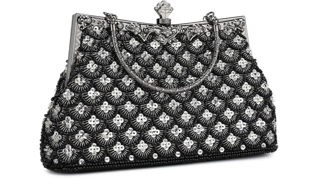 vintage floral beaded clutch