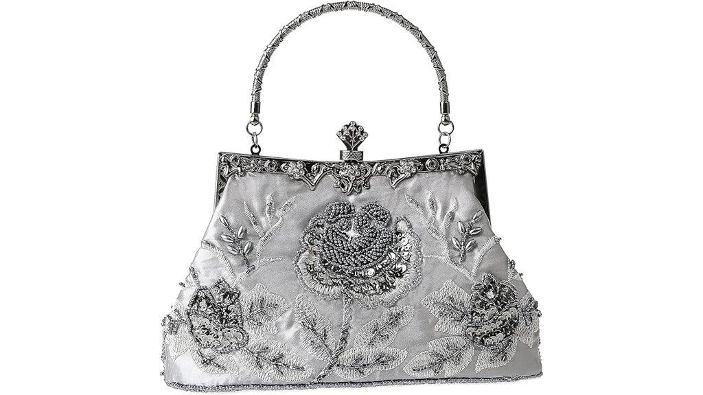 vintage floral beaded clutch