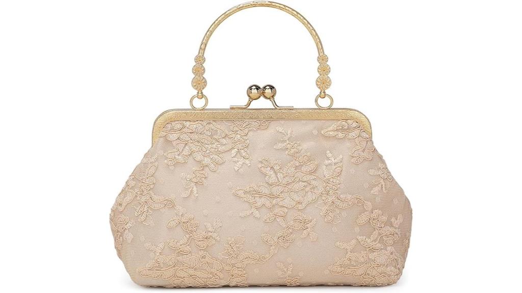 vintage floral lace clutch