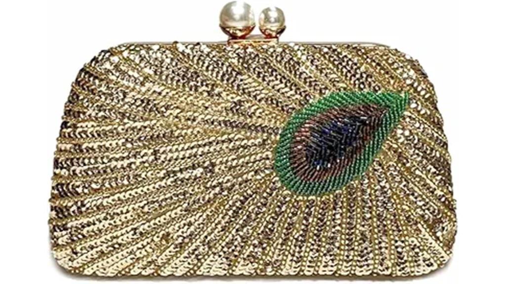 vintage sequin peacock clutch