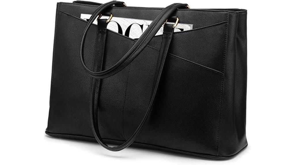 waterproof leather laptop tote