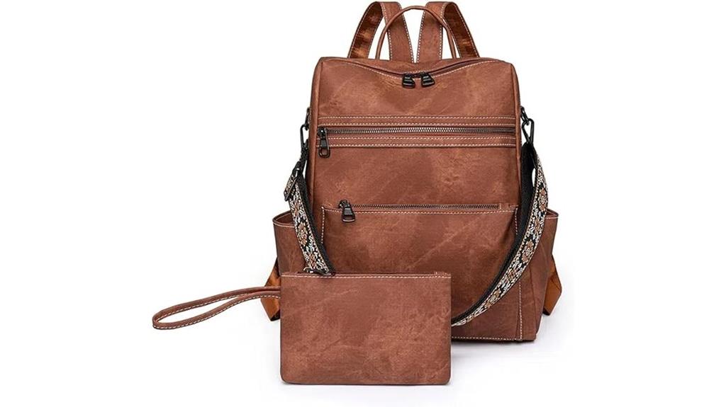 waterproof pu leather backpack