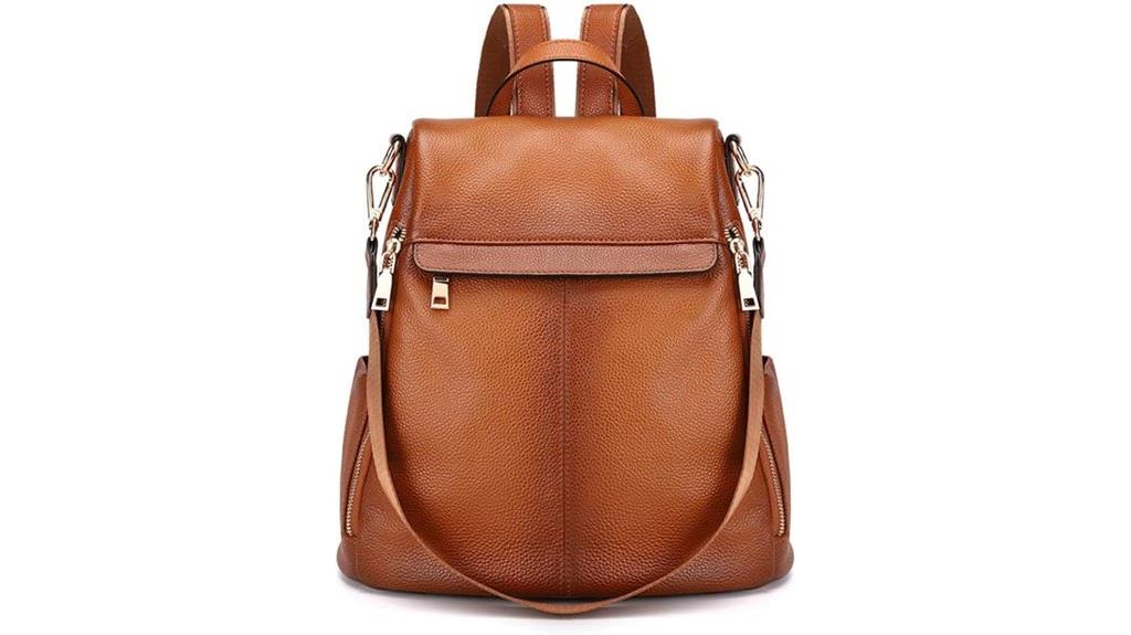 women s anti theft leather backpack