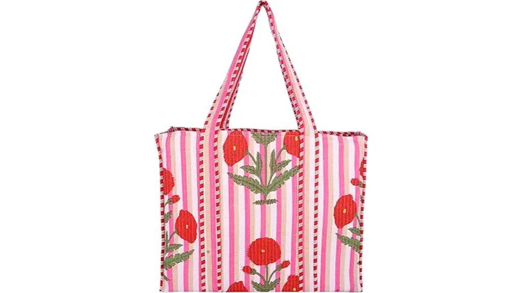 women s handblock cotton tote