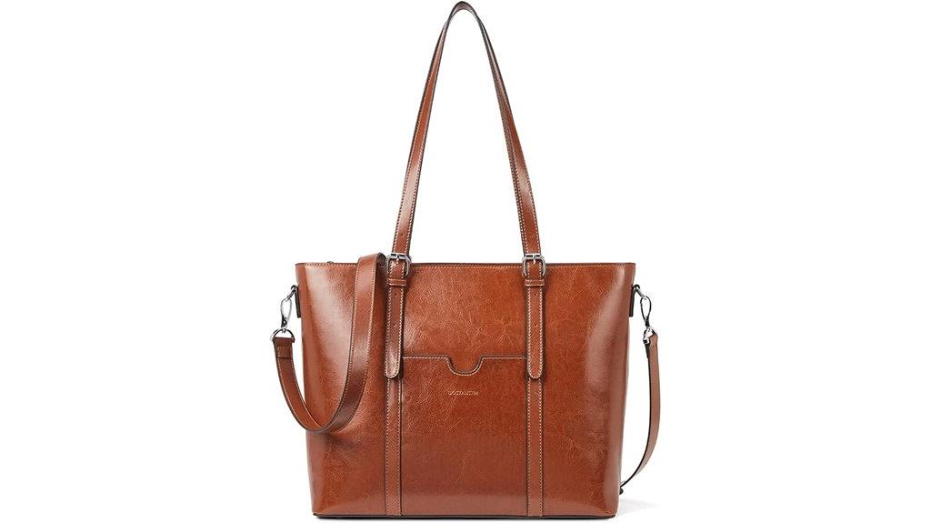 women s leather laptop tote