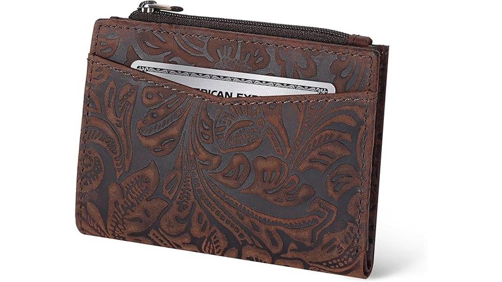 women s oak leather wallet