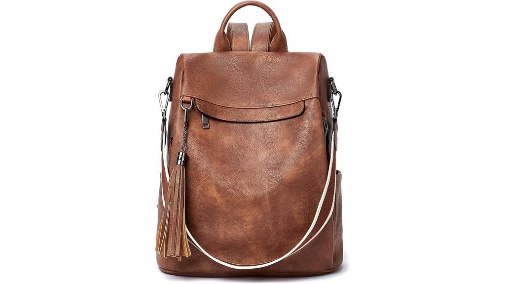 women s pu leather backpack