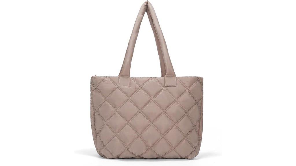 women s puffer tote with zippers