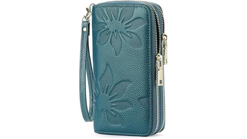women s rfid wallet with double zips