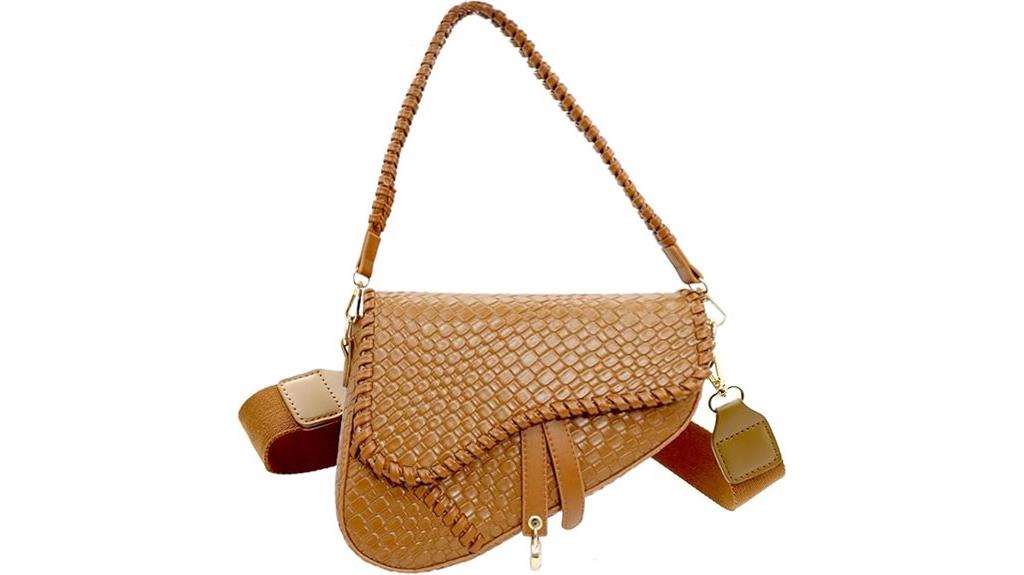 woven crocodile leather bag