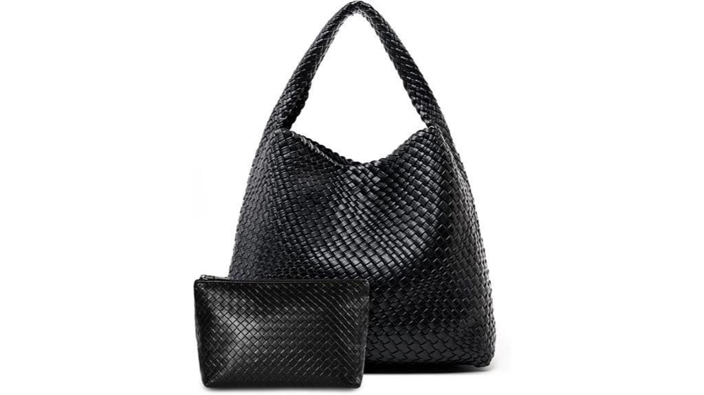 woven leather tote bag
