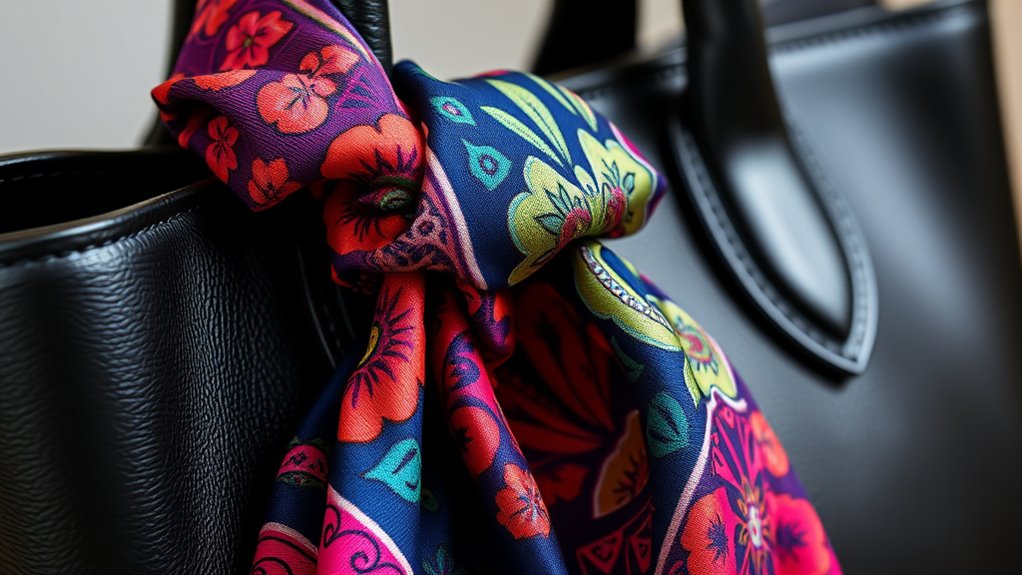 wrap scarf into bag handle