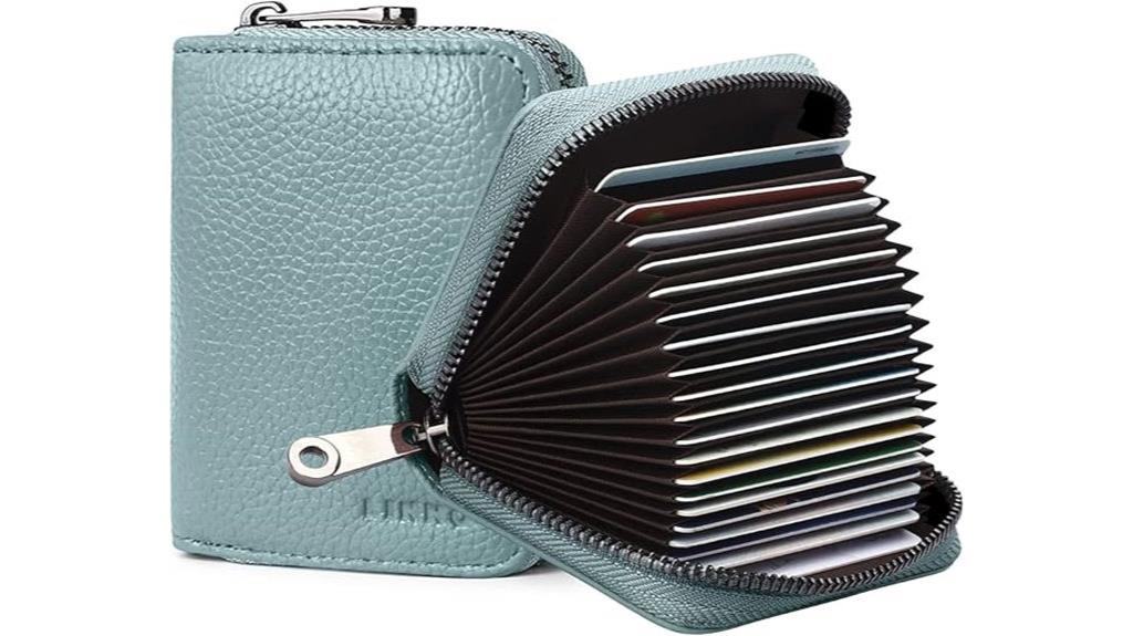 zippered rfid card holder