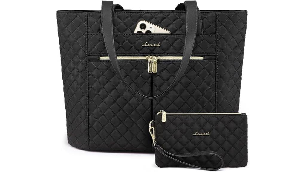 diamond quilted laptop bag