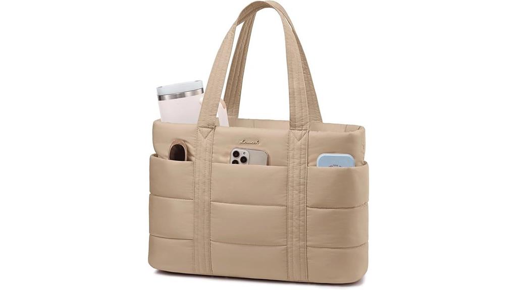 large puffer laptop tote