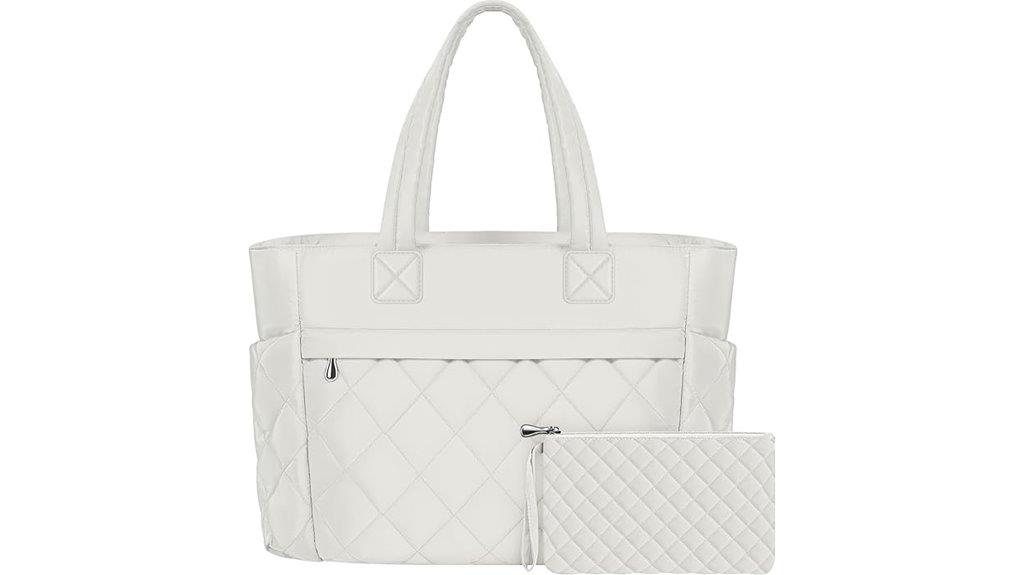 large quilted work tote
