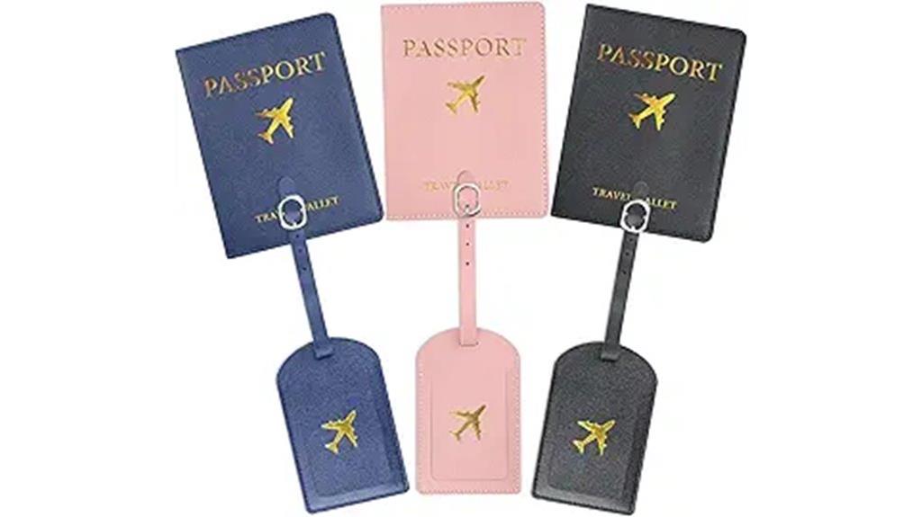 leather passport and luggage set