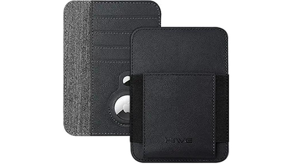 leather passport holder with airtag