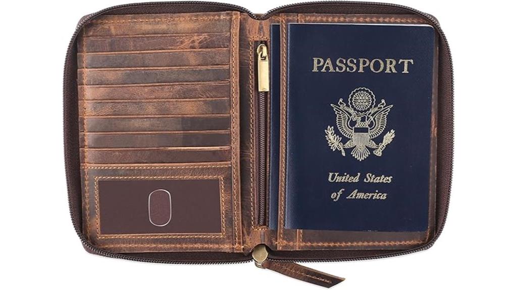 leather rfid passport wallet