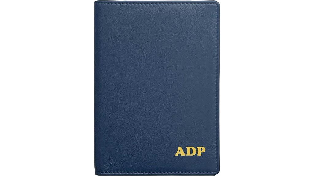 navy leather rfid wallet