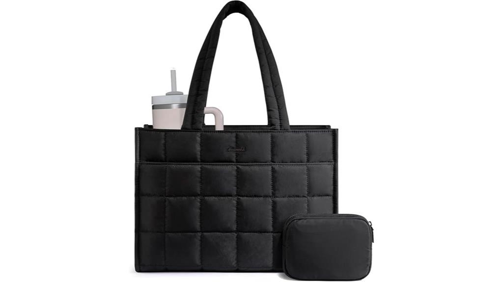 quilted laptop tote bag