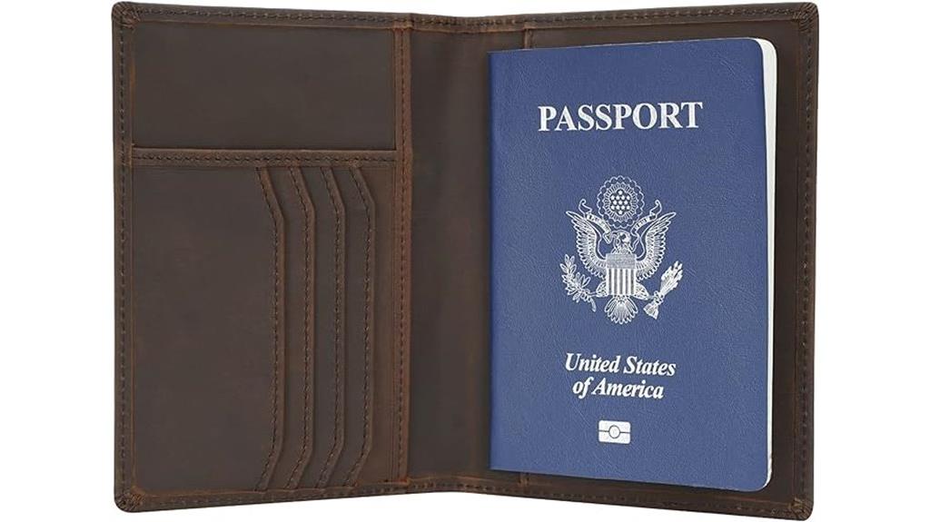 slim rfid leather passport holder