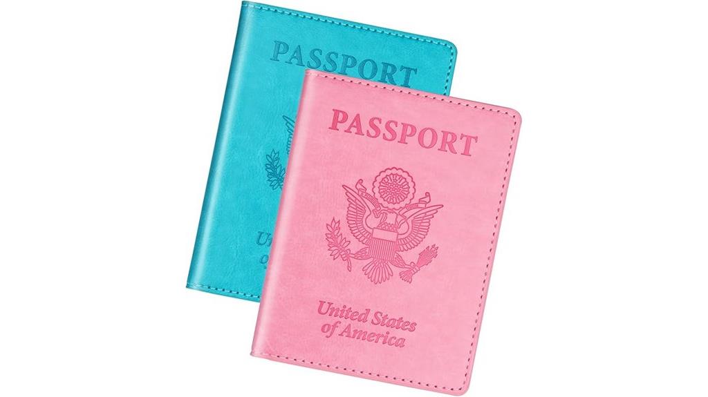turquoise pink travel wallet