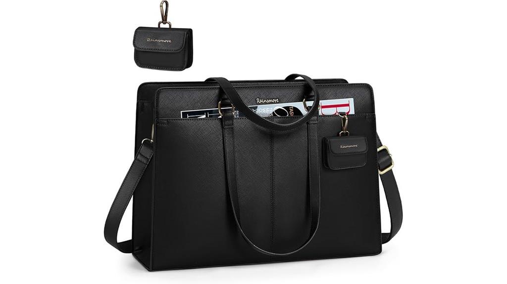waterproof leather laptop tote