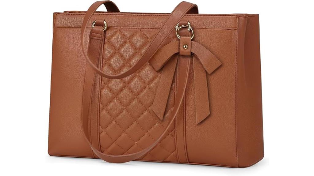 waterproof leather laptop tote