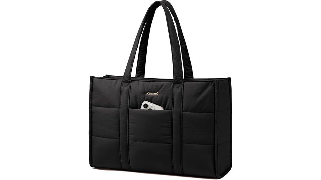 women s 15 6 inch puffer tote