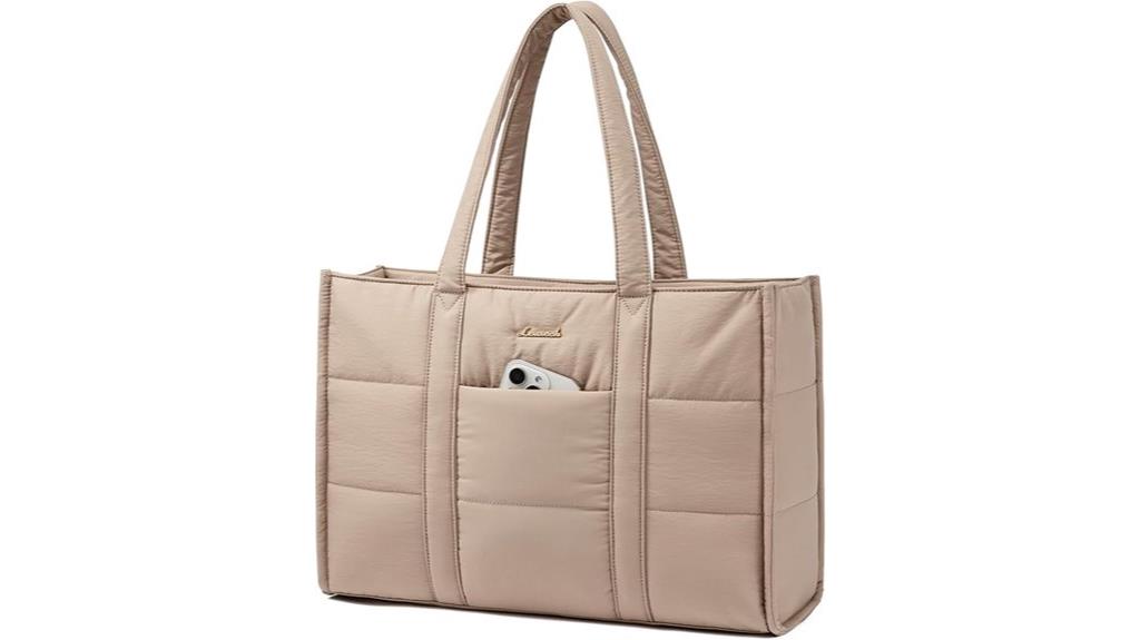 women s 17 inch puffer tote