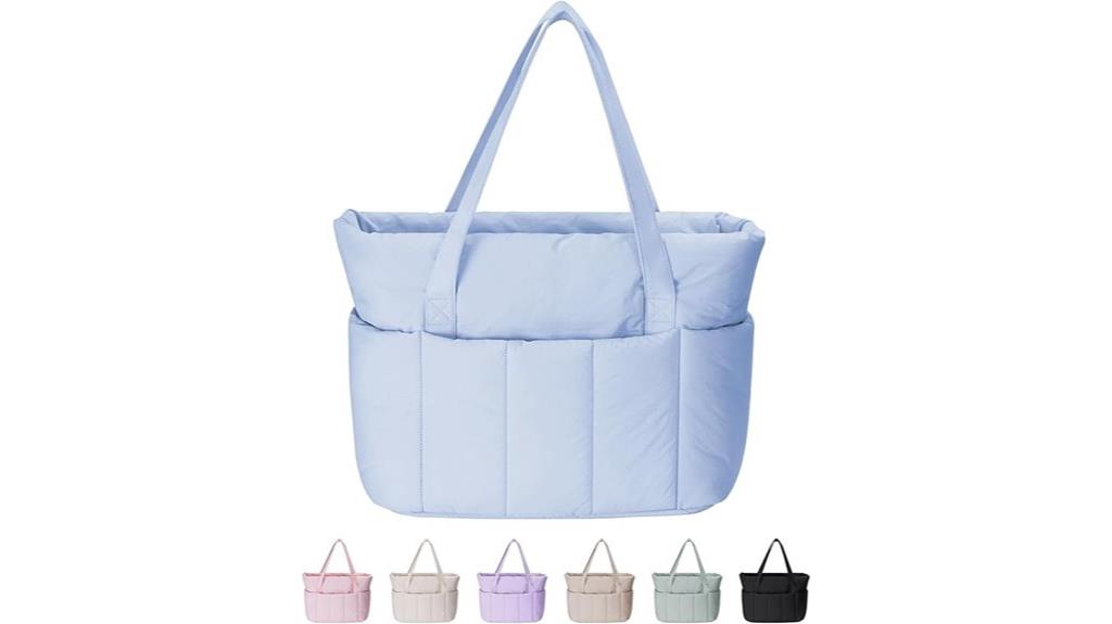 women s puffer tote with laptop