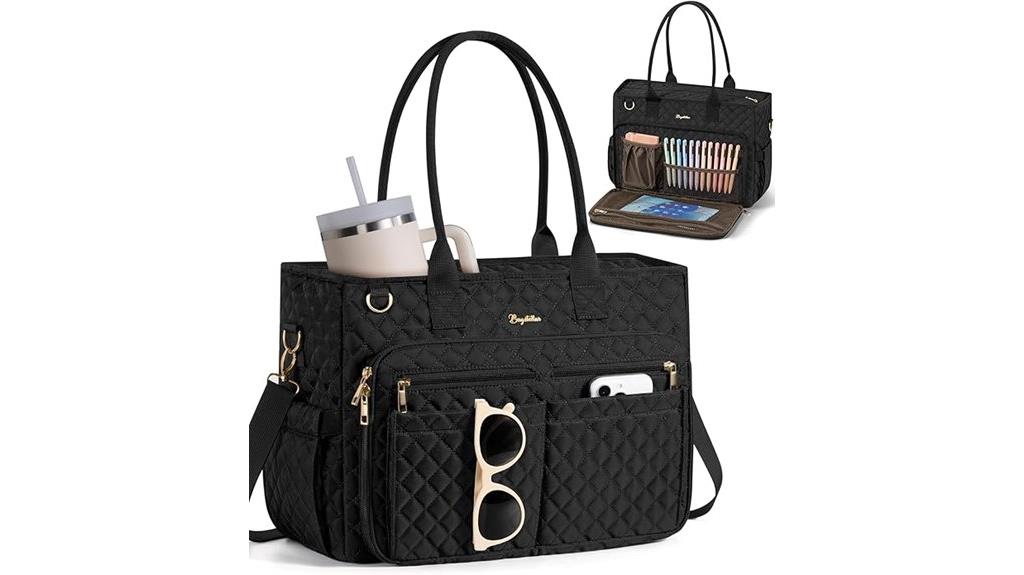 women s quilted laptop tote