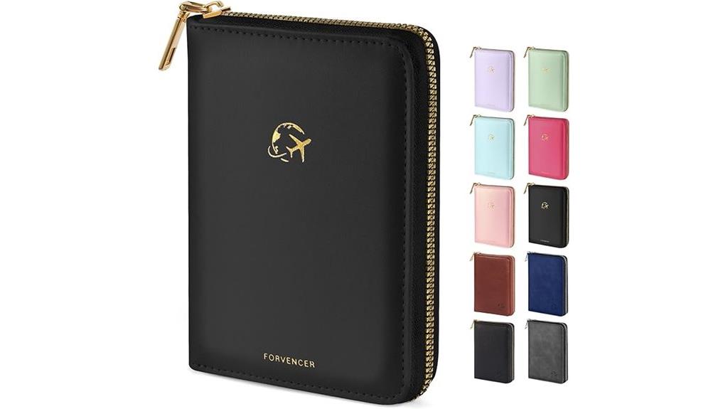 zipper rfid passport wallet