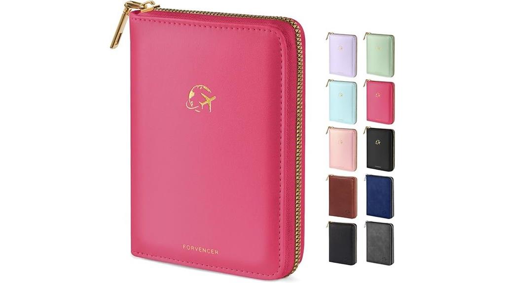 zippered passport cover case