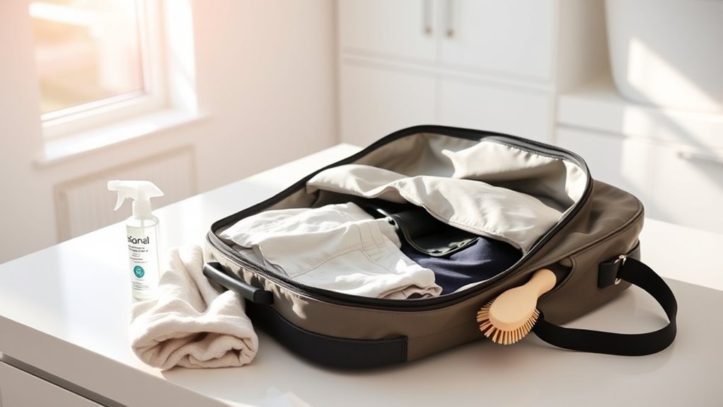 clean your travel bag thoroughly
