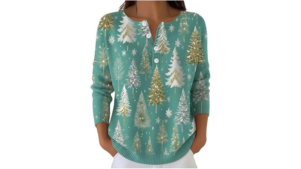 christmas women s henley shirt