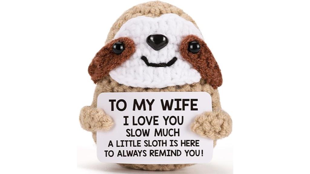 funny crochet sloth gift