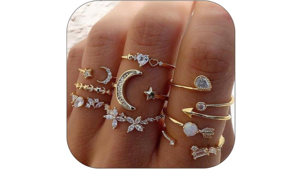 gold stackable ring set